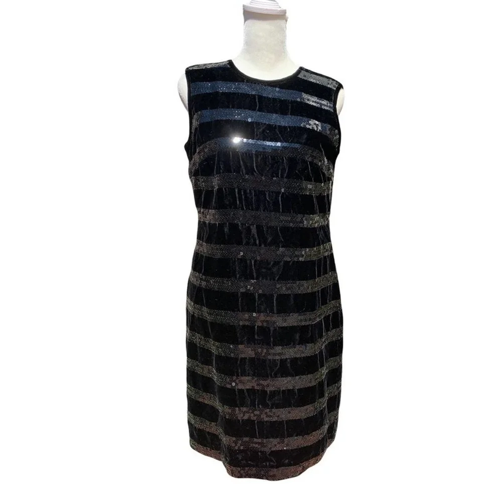 laundry black sequin dress Laundry By Shelli Segal Black Sequin Dress Size 6